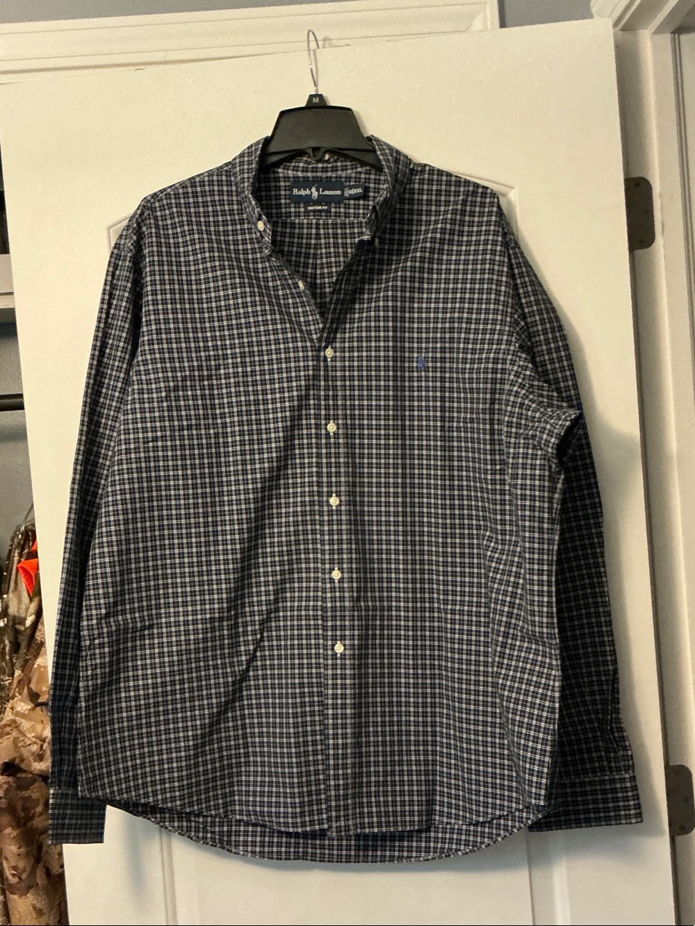 Ralph Lauren Blue & White Plaid Button-Down Shirt